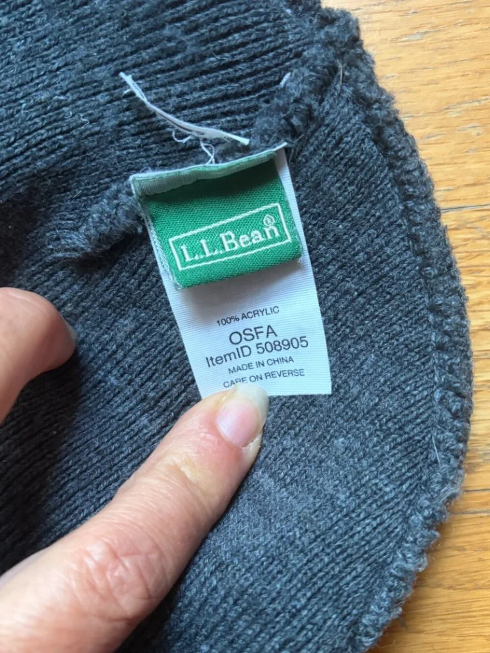 L.L.Bean Adult L.L.Beanie Cuffed Design Gray Acrylic